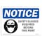 Signmission OSHA Sign, Glasses Required Beyond, 14in X 10in Decal, 14" W, 10" H, Landscape, OS-NS-D-1014-L-18174 OS-NS-D-1014-L-18174 - alternate 1